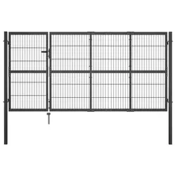 Den Vrtna vrata s stebrički jeklo 350x120 cm antracitna