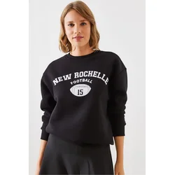 Bianco Lucci Womens Triple Thread Raised Rochelle Text Printed Sweatshirt MBHS001