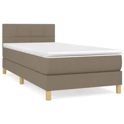Vidaxl Box spring postelja z vzmetnico taupe 80x200 cm blago