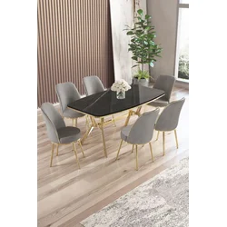 Hanah Home Trpezarijski set, 7 komada, Sivi