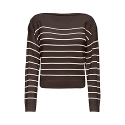 ONLY Pulover ONLKATIA ecru/čokolada