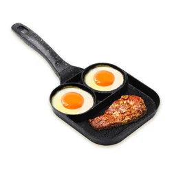Grill tiganj sa 3 odeljka - ECO friendly neprijanjajući tiganj za pripremu više namirnica odjednom
