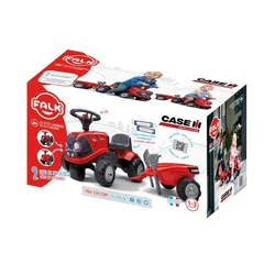 Alltoys Otroški poganjalec – traktor Case IH, rdeč, z volanom in prikolico