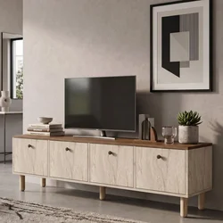 Hanah Home TV komoda Pura, 180 cm, travertin / orah Venezia