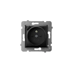 Ospel - Zidna utičnica bez okvira 230V + 1xUSB-A + 1xUSB-C ARIA crna