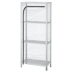 HYLLIS Spojene police s navlakom, providno, 60x27x140 cm