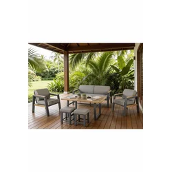 HANAH HOME Baštenske garniture Leo 3+1+1+2 Grey