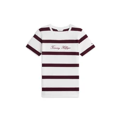 TOMMY HILFIGER Majica temno rdeča / bela
