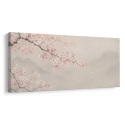 Slika cvetoča sakura v pastelnih tonih - 120x60