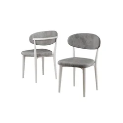 Hanah Home set trpezarijskih stolica Onex 4 kom, siva bukle tkanina, bele drvene noge