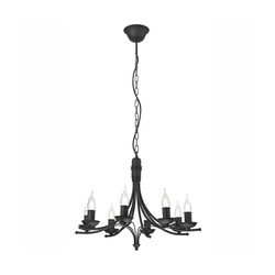 Luster na lancu LUCY 8xE14/60W/230V crna