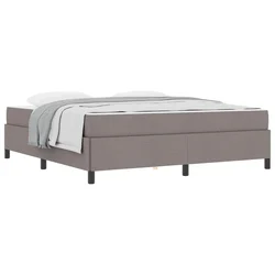 Vidaxl Postelja z vzmetnico Taupe 180 x 200 cm blago