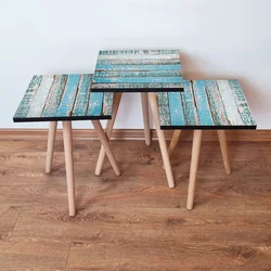 Hanah Home Set klub stočića 3Shp131, 3 komada, Šarena