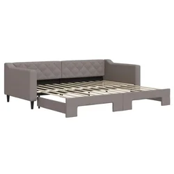 Vidaxl Izvlečna dnevna postelja taupe 90x200 cm blago