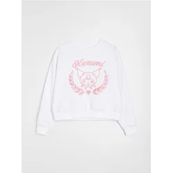 Sinsay - Crewneck duks sa vezom Kuromi - belo