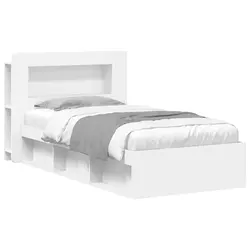 Okvir kreveta s pohranom Bijela 80 x 200 cm Konstruirano drvo