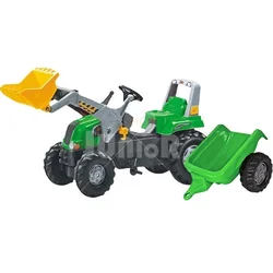 Traktor Junior sa kašikom i prikolicom zeleni