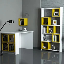 Hanah home Polica 120x75x65cm Belo-Žuta