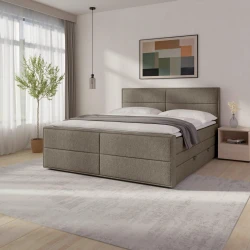 Livetastic BOXSPRING POSTELJA 180 cm  x 200 cm , les, kovina, umetna masa, tekstil bež