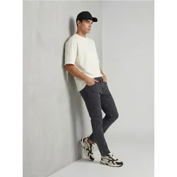 Sinsay - Slim fit farmerke s efektom pranja - crno