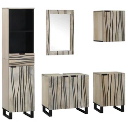 Set namještaja za kupaonicu s ladicama 5 pcs Bakarna smeđa