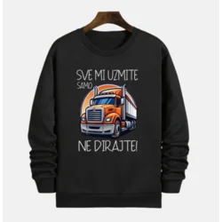 MAFIMI Muški duks Sve mi uzmite samo kamion ne dirajte, Crni