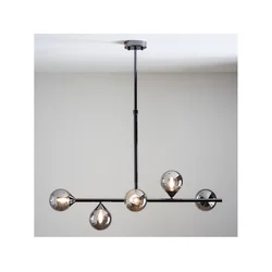 Endon 101348 - Luster na stalku OTIS 5xG9/3W/230V crni hrom/zadimljeno crna