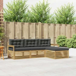 Set vanjskih sofa 4 pcs Bijela i antracit Poliester