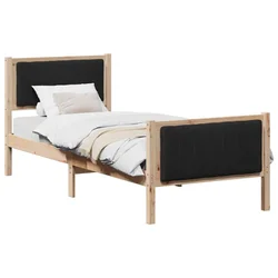 Vidaxl Kovinska posteljna konstrukcija Rjava in črna 75 x 190 cm