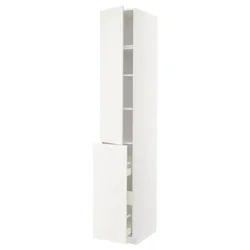 METOD / MAXIMERA Vis.elem. s izvl.funk. 3fi/1vr/2pol, bela/Veddinge bela, 40x60x240 cm