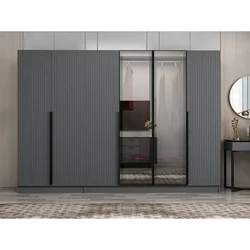 Hanah Home ormar sa reflektujućim staklom Nisa 20596, 270 cm, antracit