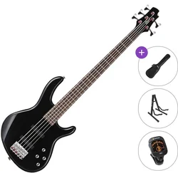 Cort Action Bass V Plus Standard SET Black 5 strunska bas kitara