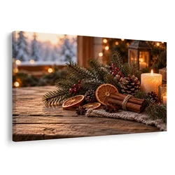 Slika božična sveča s cimetom - 30x20