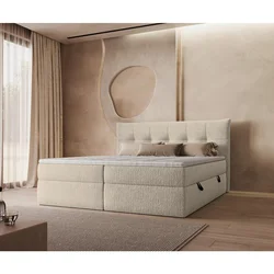 Boxxx POSTELJA Z VZMETNICO 140 cm x 200 cm , tekstil krem barve