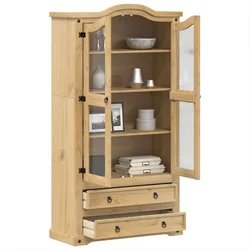 Vitrina sa staklom Corona 99x43x187 cm masivna borovina