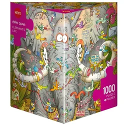 Heye puzzle 1000 pcs Triangle Degano Elephant’s Life 29921