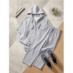 Sinsay - Dres pantalone wide leg sa pamukom - svetlo siva