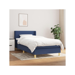 VIDAXL Box spring postelja z vzmetnico modra 90x190 cm blago