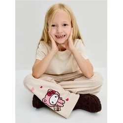 Sinsay - Wide leg trenerka sa printom Hello Kitty - nude