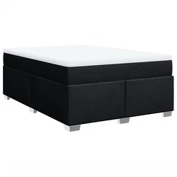 Vidaxl Box spring postelja z vzmetnico črna 140x200 cm blago
