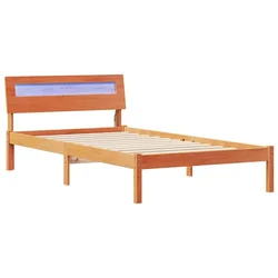 Vidaxl Konstrukcija postelje z vzglavjem Voskast rjav 90 x 200 cm