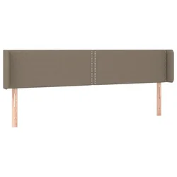 Vidaxl Vzglavje z ušesi taupe 203x16x78/88 cm blago