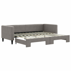 Vidaxl Izvlečna dnevna postelja temno taupe 80x200 cm blago
