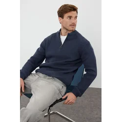 Trendyol Indigo Casual Regular Half Turtleneck Plain Knitwear Sweater