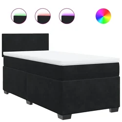 Vidaxl Box spring postelja z vzmetnico črna žamet