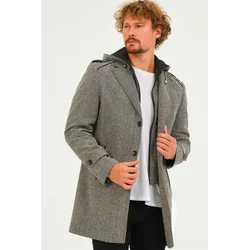 PLT8401 DEWBERRY MENS COAT-DIAGONAL GREY