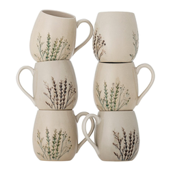 Bež lončene skodelice v kompletu 6 ks 400 ml Bea – Bloomingville