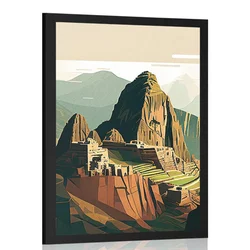 Plakat veličastni Machu Picchu - 60x90 black