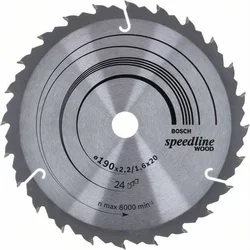 BOSCH List kružne testere Speedline Wood 190 x 20;16 x 2.6 mm. 24