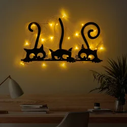 Wallity Zidna dekoracija Cats 967, 33x60cm, Crna